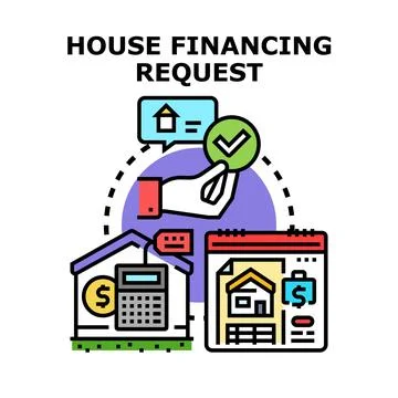 House financing request concept for property purchase Stockillustratie