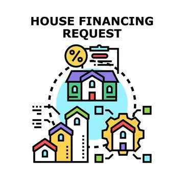 House financing request process with real estate deal Stock Illustration
