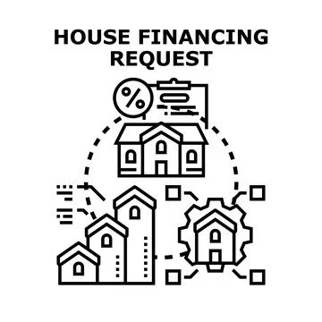 House financing request process with real estate deal 스톡 일러스트
