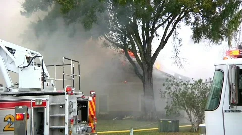 House Fire #3 Stock Footage 687274