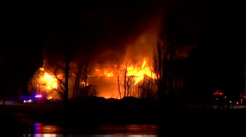 House on fire 720p Stock Footage