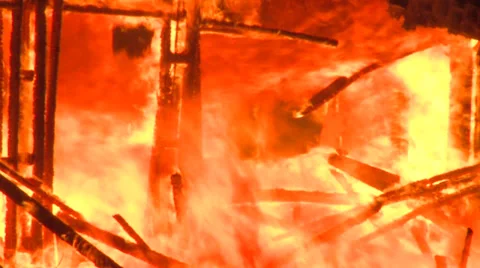 House Fire closeup Video stock 37811074