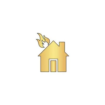 House fire computer symbol Stock Illustration
