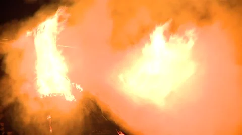 House Fire Flames Close Up Stock Footage 44901331