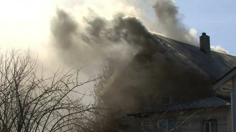 House on fire Stock Footage