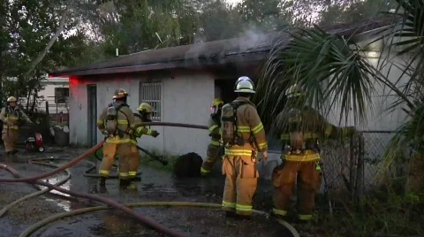 House fire Stock Footage 718686