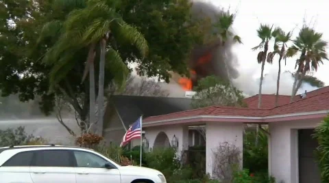 House fire Stock Footage 759224