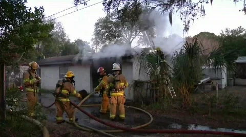 House fire Stock Footage 759265