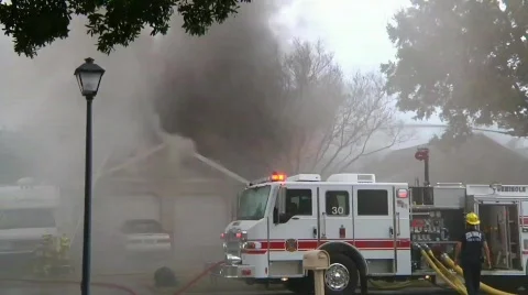House fire Stock Footage 759282
