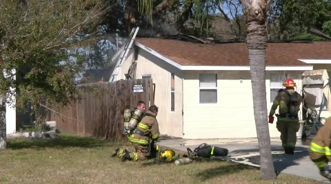 House fire Stock Footage 759295