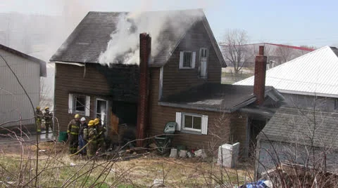 House fire Stock Footage 26602836