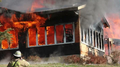 House on Fire Video stock 44237253