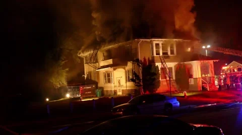 HOUSE On FIRE Video stock 53488807