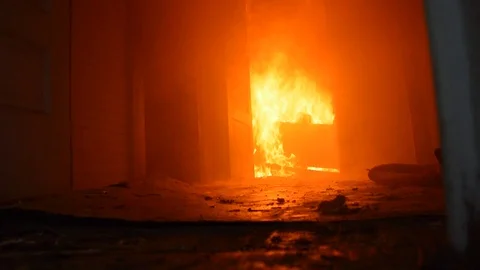 House on fire Video stock 71087799