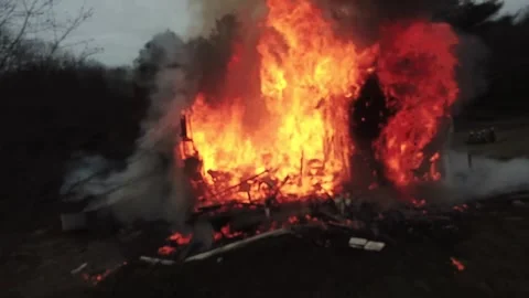House Fire Stock Footage 250534256