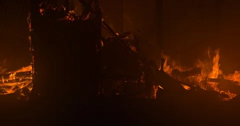 House on Fire Haze Stock Footage 88343391