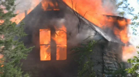  House fire - huge fire Stock Footage 860968