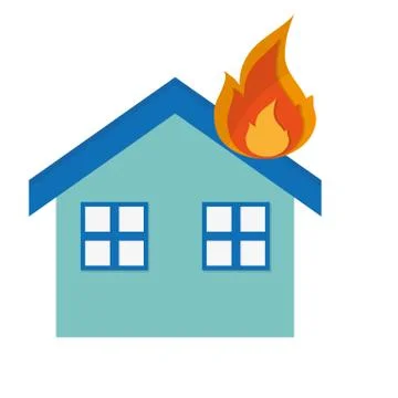 House on fire icon Stockillustratie