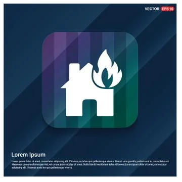 House on fire icon Stock Illustration