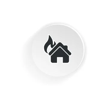 House on fire icon. Preventing Fire. Fire Alarm. Vector on a white background Stock Illustration
