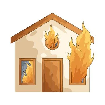House fire illustration Ilustración de archivo