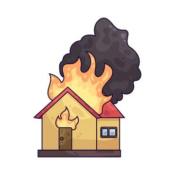 House fire illustration Ilustración de archivo