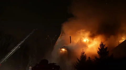 House on fire. Inferno conflagration. Stock Footage 58231679
