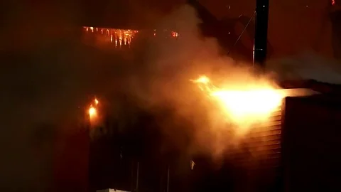 House on fire. Inferno conflagration. Stock Footage 69951265