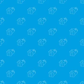 House on fire pattern vector seamless blue Illustrazione stock