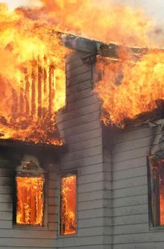 House on Fire Stock Photos