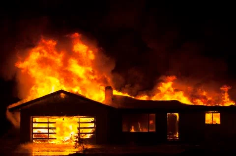 House fire Stock Photos