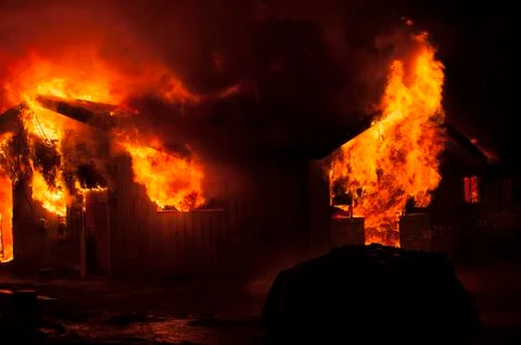 House fire Stock Photos