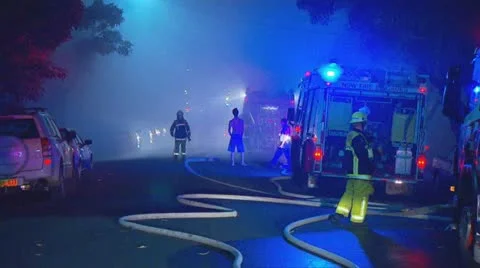 House Fire, Rescue &amp; Building Collapse PT1 Stock Footage 10837130