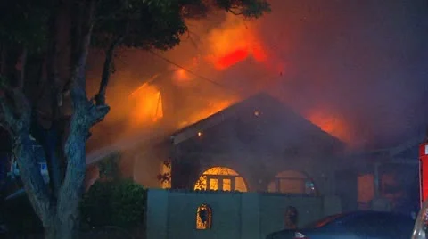 House Fire, Rescue &amp; Building Collapse PT5 Stock Footage 10838695