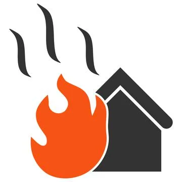 House Fire Vector Icon Flat Illustration Stock Illustration