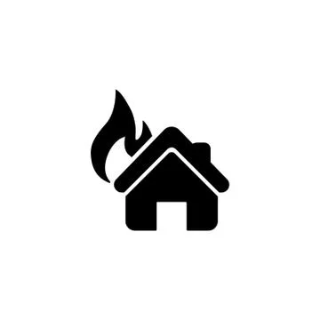 House on fire. Vector on isolated white background. EPS 10 Stock Illustration