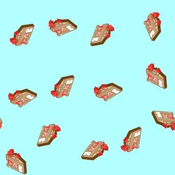 House on fire wildfire disaster isometric icon seamless pattern Stock Illustration