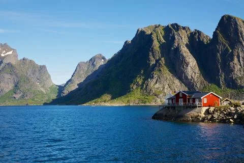 House by fjord Stock Photos