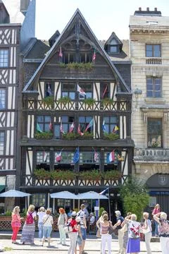 House with flags of different countries Stock Photos