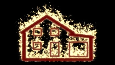 house on fire animation