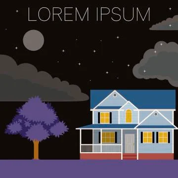 House flat banner Stock Illustration