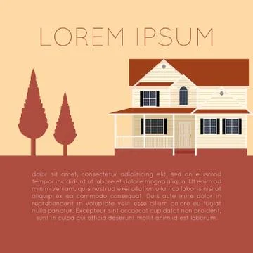 House flat banner Stock Illustration