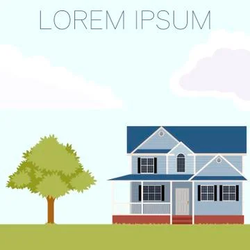House flat banner Stock Illustration