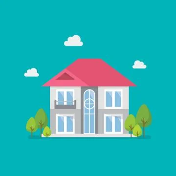 House flat design icon Stock Illustration