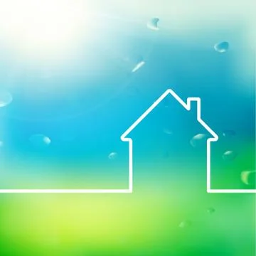 House in flat Stock Illustration