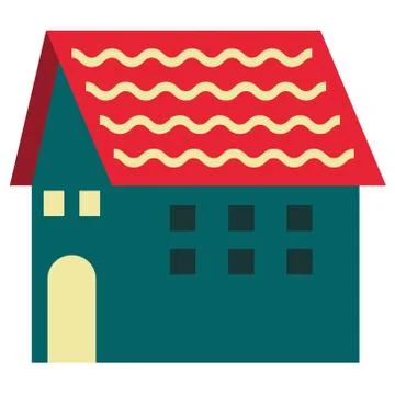 House flat illustration on white Stock Illustration