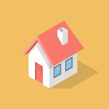 House flat isometric icon Stock Illustration