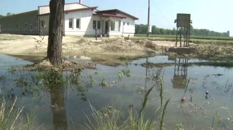 House in Flood Stock Footage 50888356