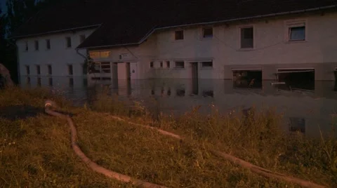 House  in Flood Stock Footage 50889095