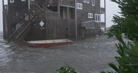 House Flood in Hurricane Stock Footage 262087326